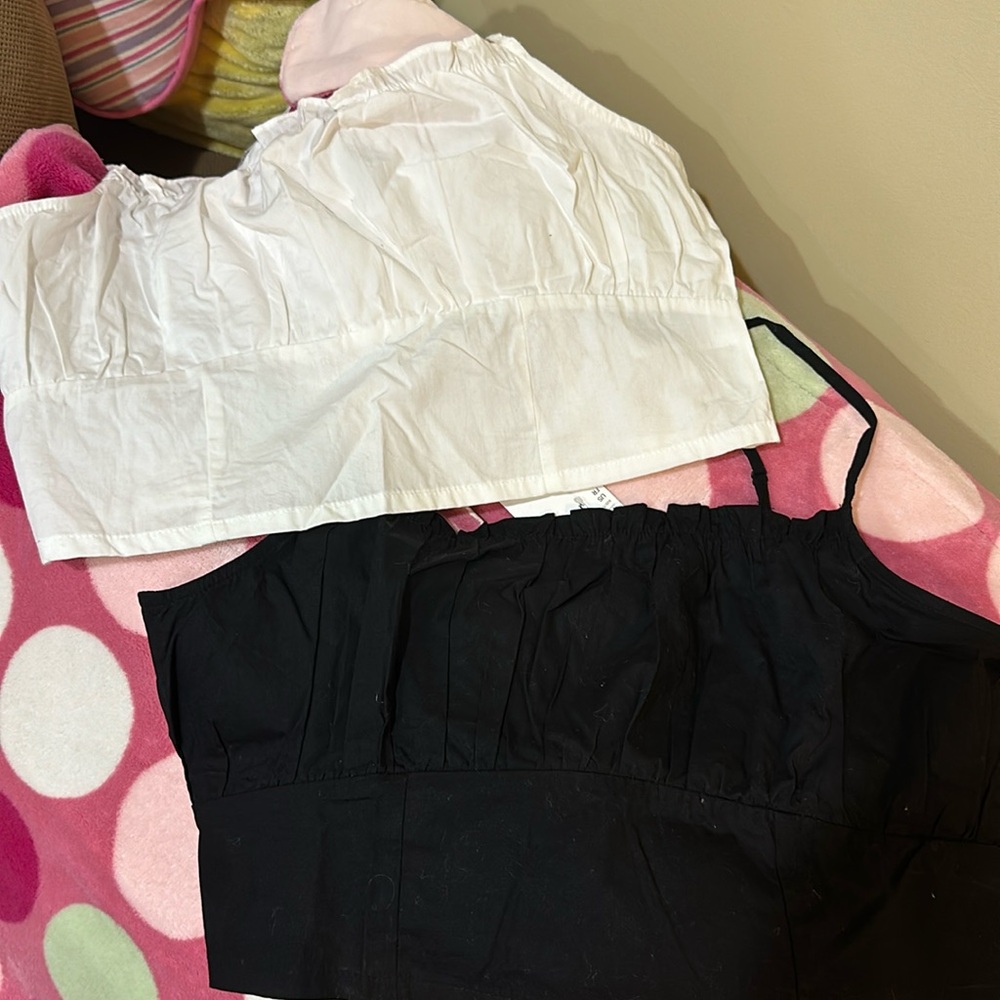 Blouses one white one black